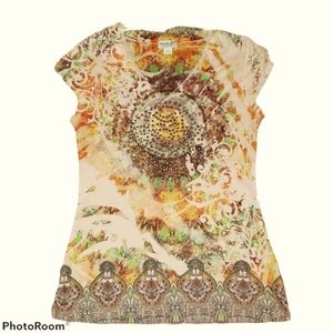 one world Cap Sleeve V Neck Stretchy Ribbed Tee 402